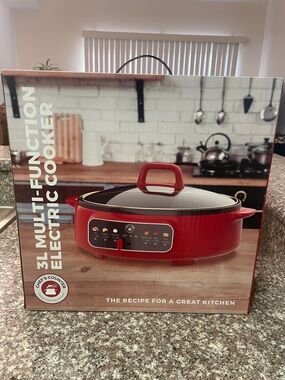 Red 3L Multi-Function Electric Cooker -